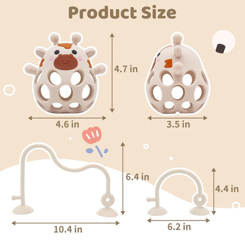 6 12 18 Baby High Chair Toys Teething Chew - Baby Table Toys, High Chair Suction Toy Teething Toys Silicone Teethers