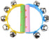 4 Pcs Vivid Color Rainbow Handle Wooden Bells, Jingle Stick Shaker Rattle with 5/10 Jingle Bells for Kids
