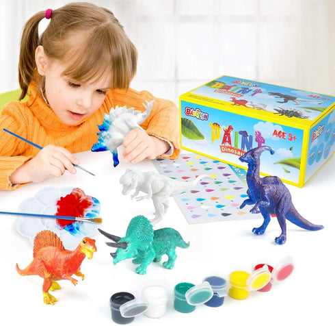 Set 10 5, 6, 7, 8 BAODLON Kids Arts Crafts Dinosaur Toy Painting Kit - Dinosaur Figurines, Decorate Your Dinosaurs