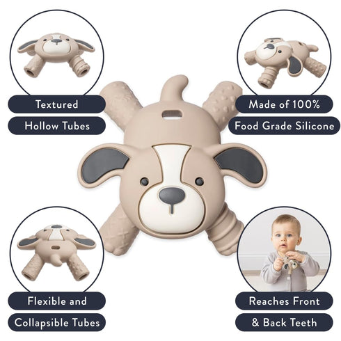 3 Itzy Ritzy - Ritzy Teether for Molars - Massages Sore Gums & Reaches Back Molars - Silicone Baby Teething Toy