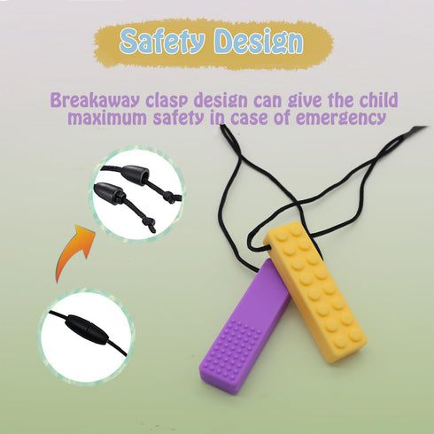 5PCS Chew Necklaces for Sensory Kids, Silicone Chewy Necklace for Boys and Girls with Autism, BPA Free