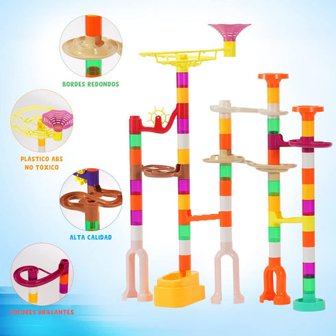 166 Set 3 4 5 6 7 8 9 10 11 12 pcs Marble Run, Upgraded Marbles Run Kit for Kids STEM Toys with Glow Marbles, Beginner