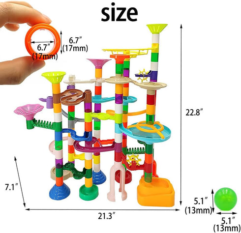 Marble Run for Kids - 150pcs Sturdy Building Toys for Ages 3-8, Fun Gifts for Boys and Girls