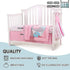 Set 4 Set Elephant Crib Bedding for Girls, Pieces Nursery Including Quilt/Fitted Sheet/Crib Skirt/Diaper Bag