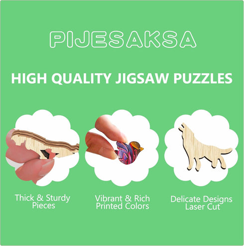 Wooden Puzzles for Adults, 3D Vision Effects Cave Forest Jigsaw Puzzles, Unique Shape Hill Sunset Landscape (300 pcs)