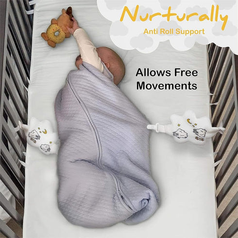 3 6 Nurturally Baby Anti Roll Sleeper Support, Safe & Breathable Fabric, Baby Anti Roll Sleep Positioner Designed