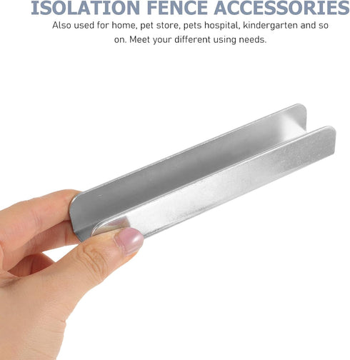 Healvian 2pcs Fence Reinforcement Grooves - U Shaped Gates Groove Steel Pet Gate Door Reinforcement Tools for Stairs