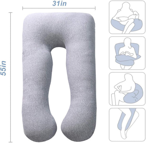 MOON PINE Pregnancy Pillow, U Shape Full Body Pillow for Maternity Support, Sleeping Pillow for Pregnant Women