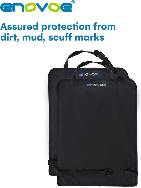 Enovoe Kick Mats Protector for Child - 2 Pack, Premium Quality Car Seat Back Cover for Waterproof Protection from Mud