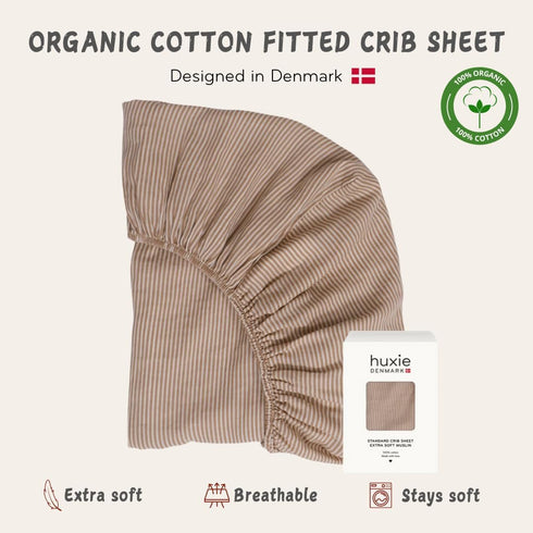 28" 52" Crib Sheets Organic Cotton Muslin Fitted Crib Sheet Standard Size for Baby Boy and Baby Girl x Ultra-Soft