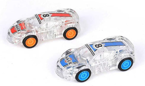 (2 Pack),Car 3 4 5 6 7 8 ZOHANINDL LED Light Up Pull Back Car Toys,Race Cars Toy Body Glows-Batteries Included,Suitable