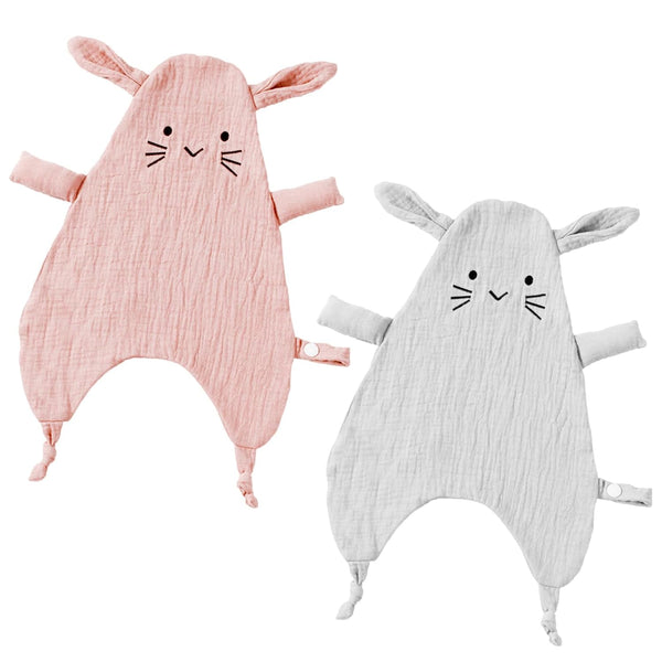 Lovely Muslin Security Blanket 2 Pcs Baby Comforter, Soft Breathable Soothing Towel Gift for Baby Shower, 40cm x 27cm