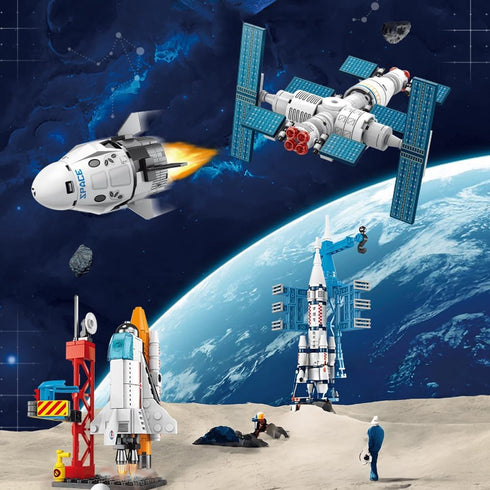 Vilbocr Set 130-Piece 6-12, Space Rocket Building Blocks - STEM Toys for Kids Ages Creative DIY Astronaut Adventure