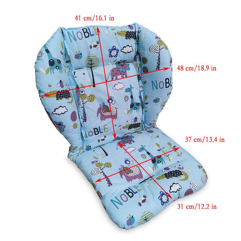 twoworld High Chair Cushion, Large Thick Baby Seat Liner Mat Pad Cover, Breathable, Blue Animal