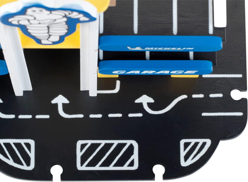 Theo Klein Michelin Car Service Mechanic Station Kids Wooden Toy Playset with 1 Play Car and Accessories