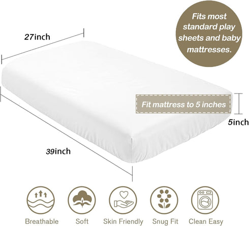 CaTaKu 27""x 39"", 325316134p821c876s1913 World Map Animal Crib Sheets for Baby Girls Boys,Neutral Mini Crib Mattress