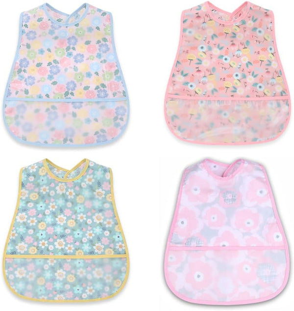 Baby bibs Waterproof Toddler bib - Feeding bib with Pocket for Infant