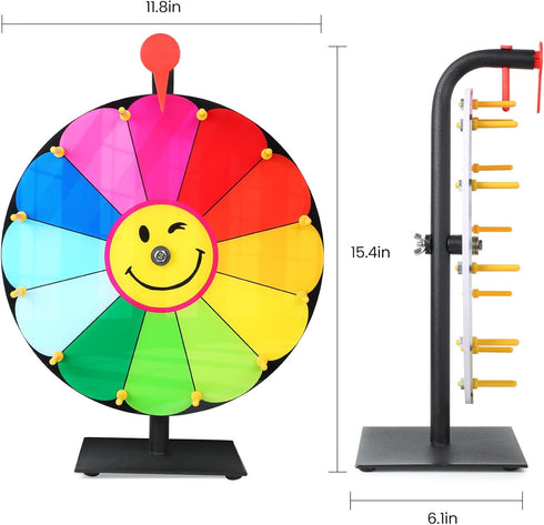 12 Inch 12 Color Prize Wheel, Slot Spinning Wheel Fortune Game, Holiday Activities, Party, Classroom or Home Education