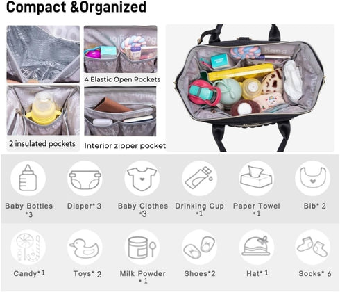 BHAFEM Backpack Small Diaper Bag Tote Crossbody, Medium Baby Bag Convertible for Women Diaper Purse