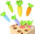KMTJT Montessori Toys for 1 2 3 Year Old Toddlers, Macron Carrot Harvest Game Wooden Educational Learning Gifts