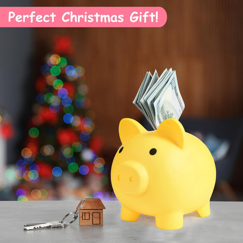 Large Piggy Bank, Unbreakable Plastic Money Bank for Girls and Boys, Practical Gifts for Birthday, Easter, Christmas