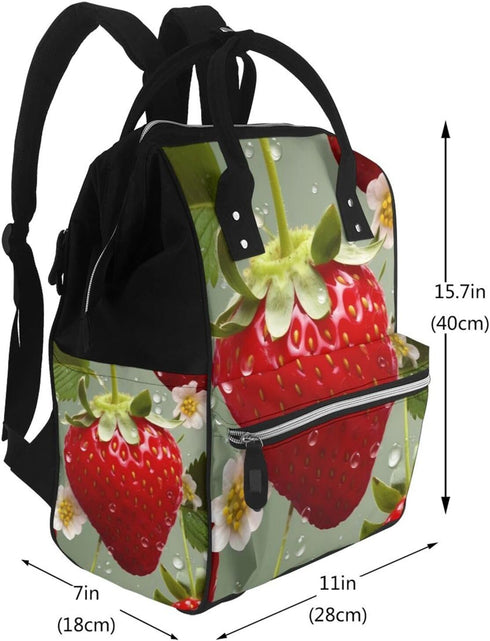KHIRY Backpack Mummy Backpack Diaper Bag Nappy Baby Bag Lovely Strawberry Multifunction Changing Bags for Travel