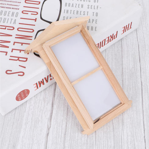 TOYANDONA Mini Toys 2 Pieces Windows Wooden Miniature Scene Doll Home Craft Ornament Doll House Furniture