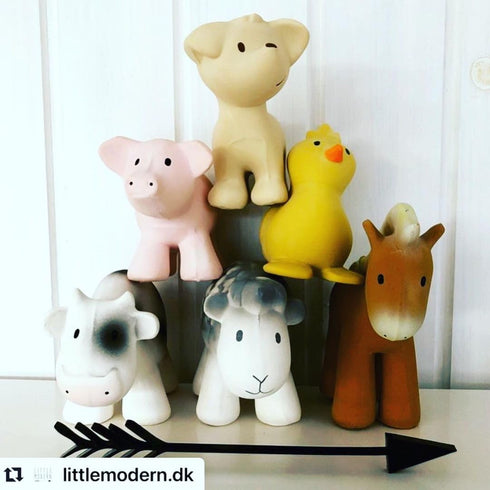 Organic Cow Rubber Rattle & Teether for Babies