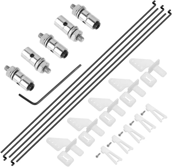 HobbyPark 20pcs Nylon Control Horns, 20x11mm + Clevis + Pushrod Connector Linkage Stopper for RC Airplane