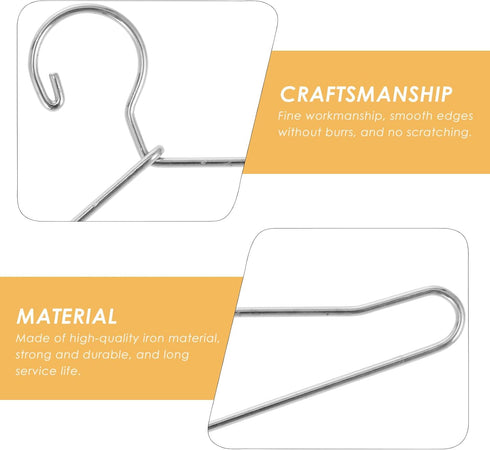 20 Pcs Metal Doll Clothes Hanger for Doll Outfit Wardrobe Accessories, 65mm Silver Gown Dress Hanger