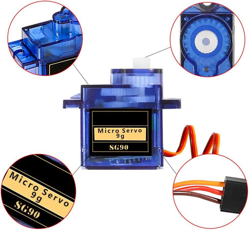 8-Pack SG90 9G Mini Servo Motor Kit for RC Projects - Versatile Control for Robots and Vehicles