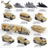 12 PCS Military Plastic Army Men Vehicles Toy Playset, Includes Stealth Bomber, Tanks, Helicopter