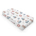 Cute Sailor Watercolor Bear Seagull Changing Pad Cover, Nautical Life Ship Anchor, Soft Stretch Fitted Baby Mats