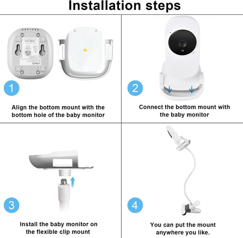 15.7 inches VM819 Baby Monitor Mount Compatible with VTech Baby Monitor Camera,Flexible Clip Clamp Mount Stand Long