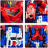 2-in-1 3+ Magnetic Robot Police Car & Fire Truck Transforming Toy - ABS Safe Magnetic Snap-On Action Figure for Kids