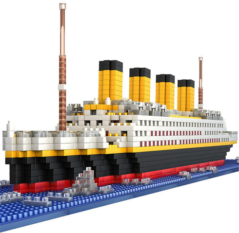 Titanic Ship Model Building Block Set, 3D Puzzle DIY Educational Toys with 1860Pcs Micro Mini Blocks
