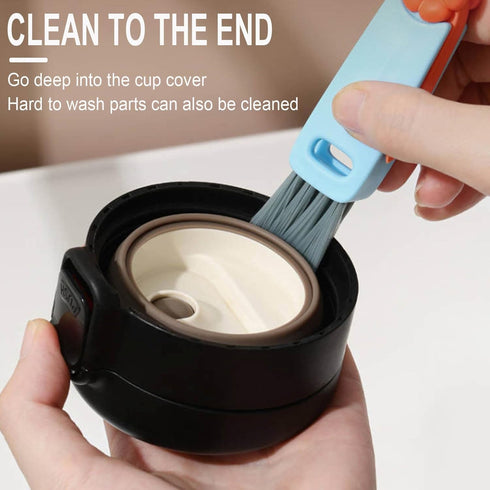 3 1 Set A3 in Multifunctional Cup Lid Cleaner - Crevice Cleaning Brush for Tight Spaces, Baby Bottles & More - Portable