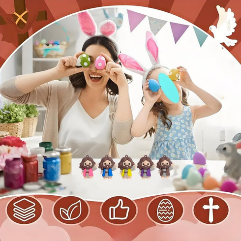 Kkoeop 100 Pcs Little Jesus Figures - Mini Jesus Figures Toy to Hide and Seek Tiny Christ Savior Doll Religious Party