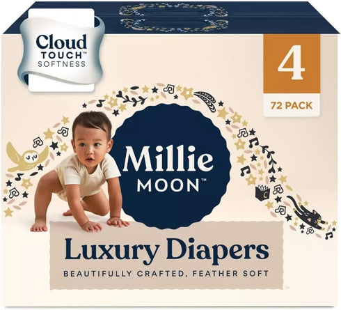 Generic Millie-Moon Luxury Diapers containing Size 4 and 72 Count