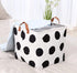 Square Canvas Toy Storage Bins, Collapsible Basket with Handle for Nursery Storage and Laundry
