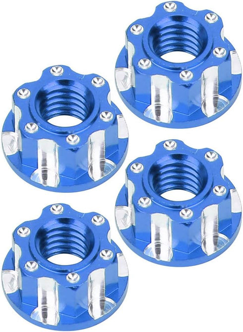 VGEBY 4pcs RC Hex Nuts, M4 Aluminum Alloy Wheel Hex Nuts for D3 D4 1/10 RC Car (Dark Blue)