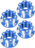 VGEBY 4pcs RC Hex Nuts, M4 Aluminum Alloy Wheel Hex Nuts for D3 D4 1/10 RC Car (Dark Blue)