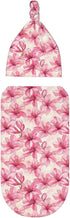Sets Azalea Flowers Newborn Swaddle Blankets Hat Soft Baby Receiving Blanket Swaddle Sack for Baby Shower Infant Boy