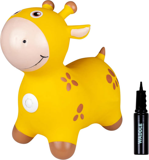 WADDLE Bouncy Hopper Inflatable Hopping Animal - Indoor/Outdoor Toy for Toddlers, Pump Included, Ages 2 Years Up