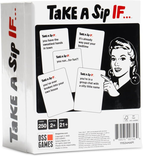 DSS Games Take A Sip If [Hilarious Party Game for Adults, Game Night, Ice Breakers, Conversation Starter, Great