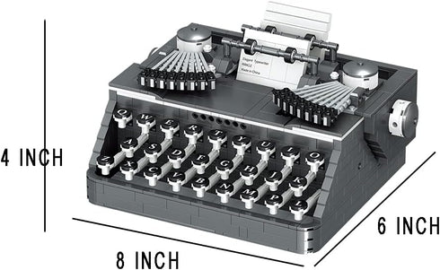 Uvini Adult Building Set, Classic Retro Typewriters, 1136 pcs Construction Brick Set
