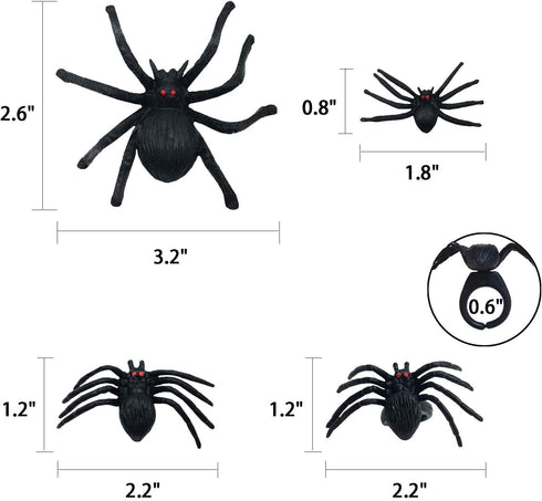 kockuu 46pcs Realistic Plastic Spider Toys, Fake Spider Prank Prop for Halloween Party Decorations and Gifts