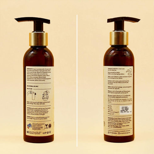 HERBY ANGEL Amla, 200ml Organic Baby Hair Cleanser with Licorice & Saffron, Ultra Gentle Tear Free Shampoo