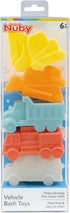 5-Pack 6+ Bulldozer, Nuby Vehicle Bath Toys - - Soft, Stackable Toddler Bath Toys - No-Hole Design for Easy Cleaning