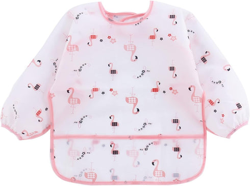 PandaEar 5 Pack Long Sleeve Bibs, Waterproof Full Bib with Sleeves for Babies 6-24 Months
